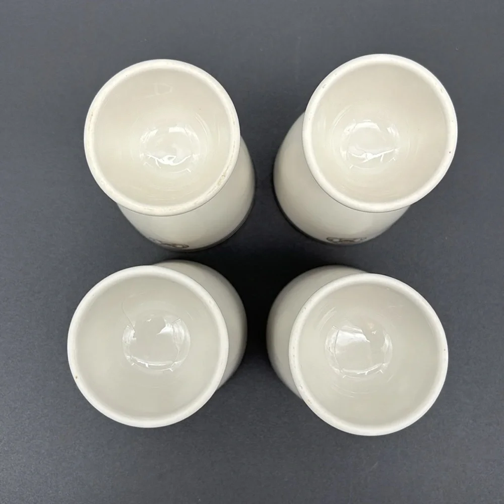 Vintage Set Of 4 Ceramic United States Navy  Double Egg Cups